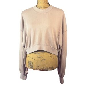 LaBiz cropped brown sweatshirt w/batwing sleeves Women’s size small | j16